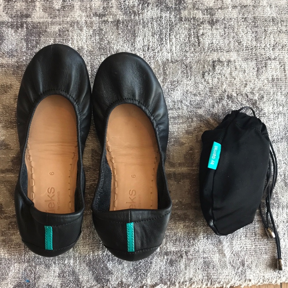 Tieks black flats size 6